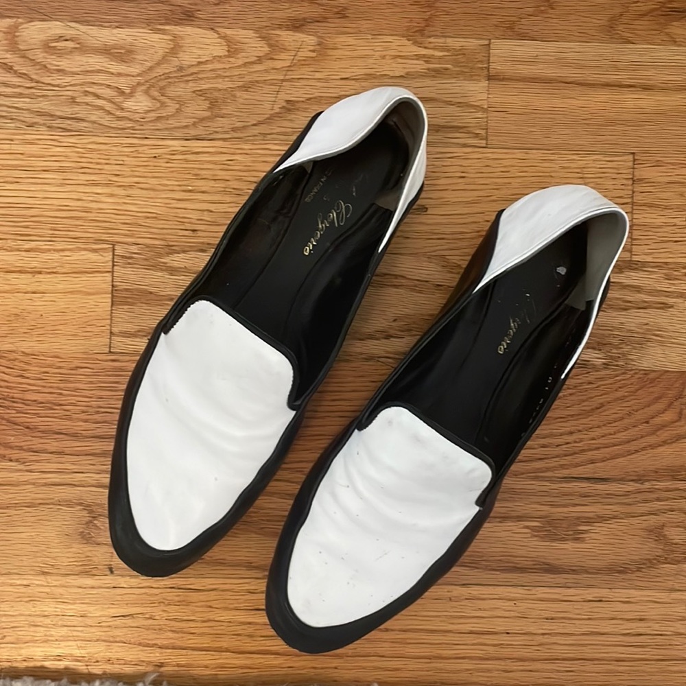 Robert Clergerie Fani Slip On Loafers, Noir/Blanche